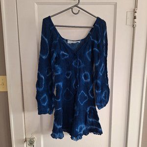Jen's Pirate Booty indigo tie dye mini dress xs